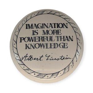 Imagination Scrimshaw Inspired Paperweight Albert Einstein Quote Made In England